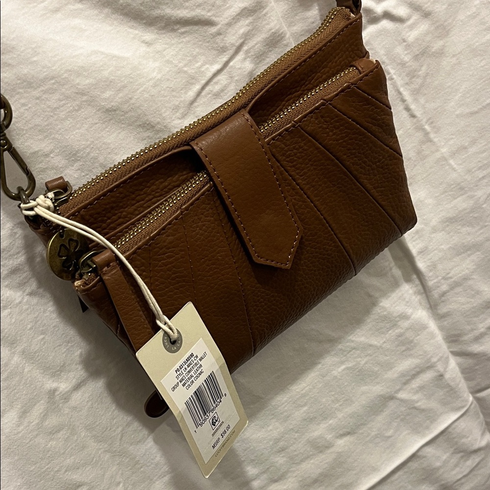 Lucky Brand Tan Leather Crossbody Bag NWT